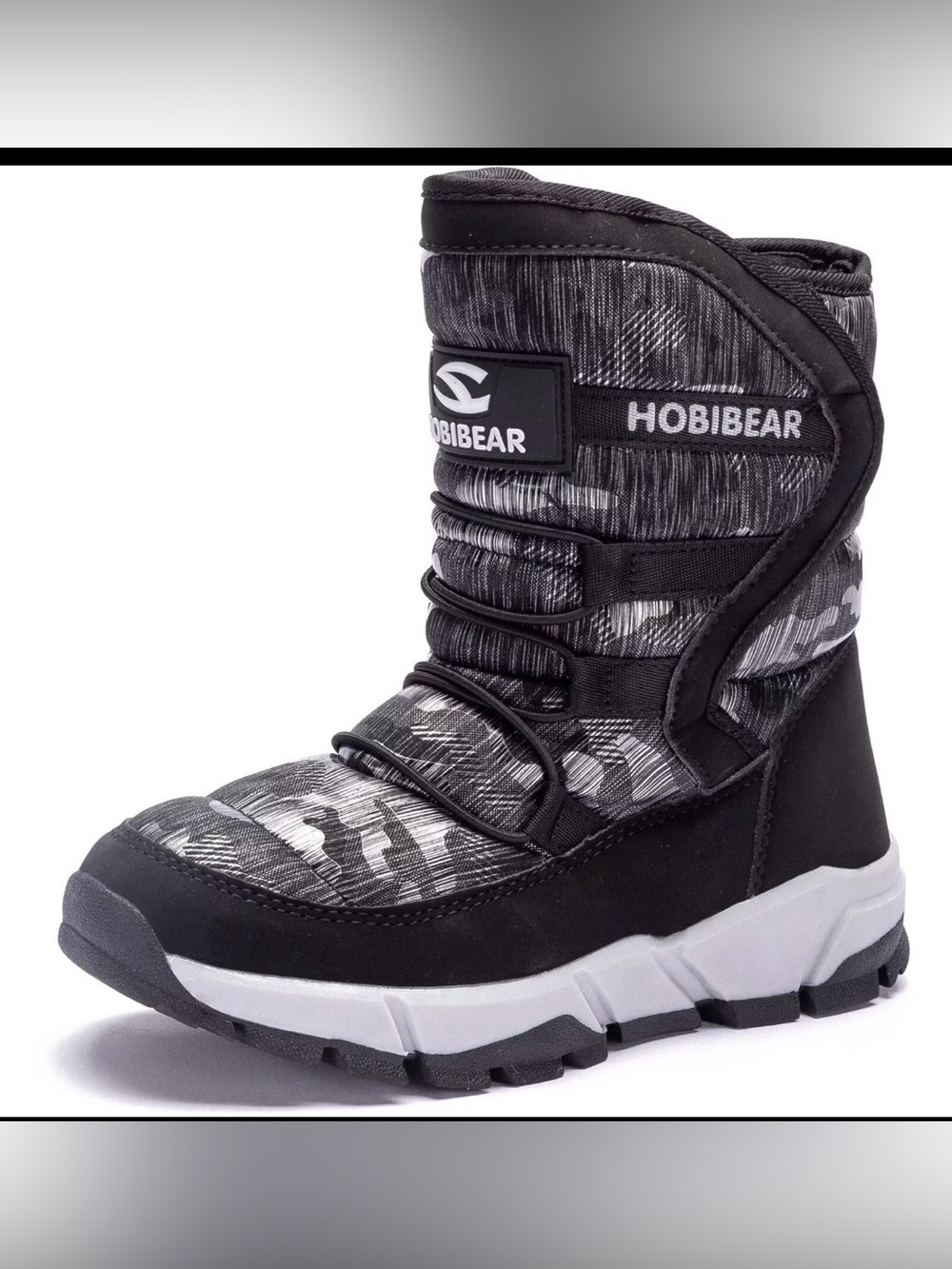 HOBIBEAR Snow Boots Winter Waterproof v Shoes Black size 10